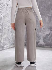 Teenage Girls' Utility Pocket Jeans - Grey - View 2