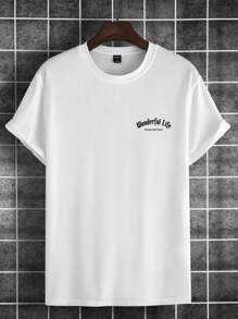Manfinity EMRG 男字母印花t卹 - 白色 - 查看 2