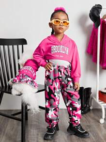 PETSIN 粉色的迷彩連帽寵物連衣裙 - 彩色 - 查看 5