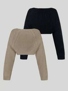 Sweetra Women's Casual Versatile Bolero Cardigan With Open Front,Long Sleeve Tops Fall Winter Cloth For Women - Multicolor - View 2