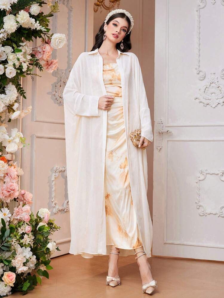 Tie-Dye Cami Dress And Long Sleeve Cardigan 2pcs/Set 2 Piece Set