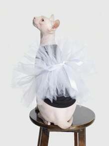 ROMWE Pet Wedding Dress Mesh Skirt