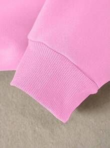 INAWLY 常规款式落肩加厚运动衫，女士春秋季休闲长袖圆领常规版型常规粉色落肩套头衫女式连帽衫，长袖上衣