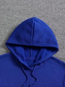 Sudadera Con Capucha Para Hombre Con Estampado En La Espalda - Azul - Ver 4