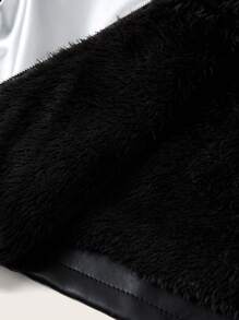 SHEIN ICON Viền kéo ra Hai tông màu Quần skinny Áo khoác - màu đen - Xem 10