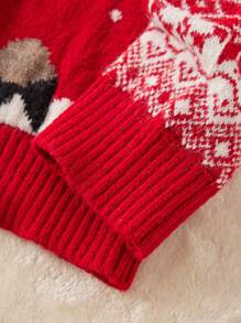 RueChic Men Christmas Pattern Sweater - Red - View 3