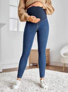 孕婦緊身牛仔褲 - 中等水洗藍 - 查看 1