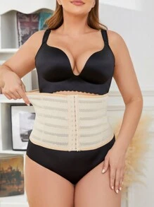 Plus Size Women'S Front Hook Waist Trainer - Apricot - View 6