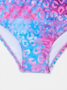 幼兒女童豹紋漸層比基尼泳衣套裝 - 彩色 - 查看 5