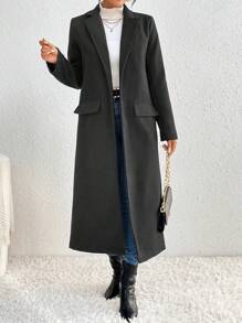 SHEIN Clasi Manteau Avec Rabat De Détail