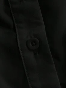 SHEIN EZwear Solid Color Sleeveless Shirt - Black - View 4