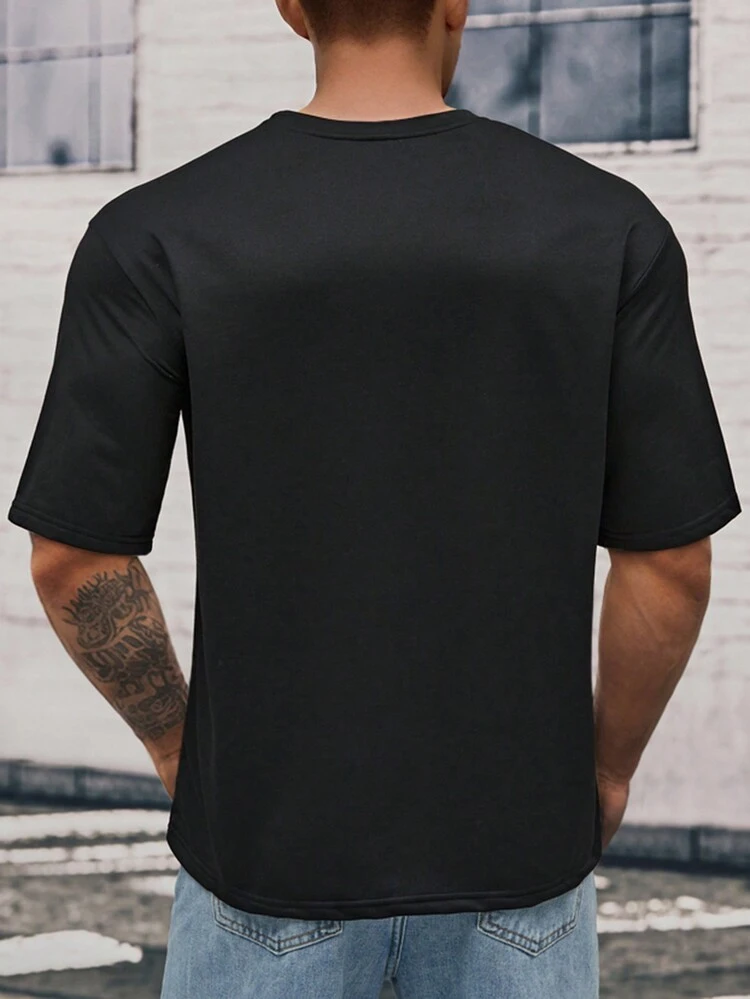 Men's Knitted Casual Dog Printed T-Shirt