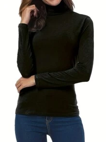 Airaco 3pcs Solid High Neck Tee Fall Cloth For Women - Multicolor - View 5