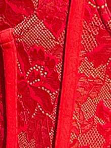 Allurite Women's Off Shoulder Lace Top With Ruffle Sleeve Detail For New Year Holiday Party Clothes Fall Cloth For Women - Red - View 7