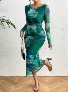 Breezaya 女士扎染百褶长裙 女装 秋季服装