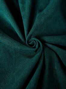 SHEIN 女孩連身裙,採用花卉刺繡的灰色雙層斜紋棉裙,邊緣處有褶邊裝飾 - 墨綠色 - 查看 8