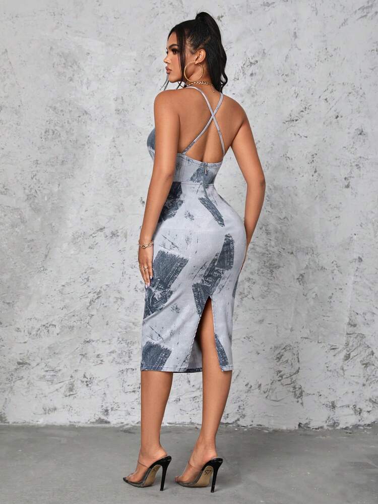 Women's Cross Back Cami Denim Dress