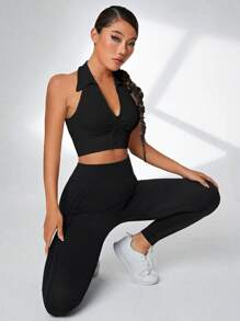 Easithlete Áo thun tay cánh dơi dáng rộng in chữ cho phong cách thường ngày và thể thao trong mùa hè Áo ba lỗ tập luyện - màu đen - Xem 5