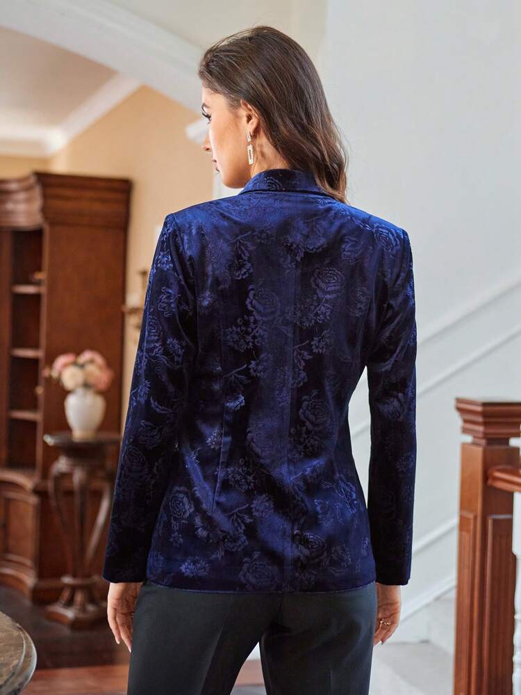 Women'S Jacquard Single Breasted Dinner Blazer Fall Cloth For Women