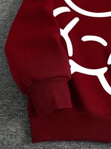 Manfinity Dauomo Men's Thermal Lined Hoodie With Bear Print And Drawstring, For Fall Winter