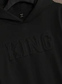 Manfinity VCAY Men's Hooded Sweatshirt With Embossed Letter Print - Black - View 4