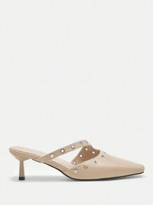 Women's Fashionable Almond Toe High Heeled Pumps In Apricot Color - Apricot - View 2