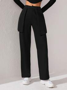 TORRION 设计师品牌女式纯色长裤，带大口袋，适合度假、休假、春季、节日、伊比沙岛 - 黑色 - 查看 5