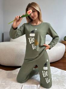 RueChic Women'S Letter Printed Homewear Set - Grey - View 1