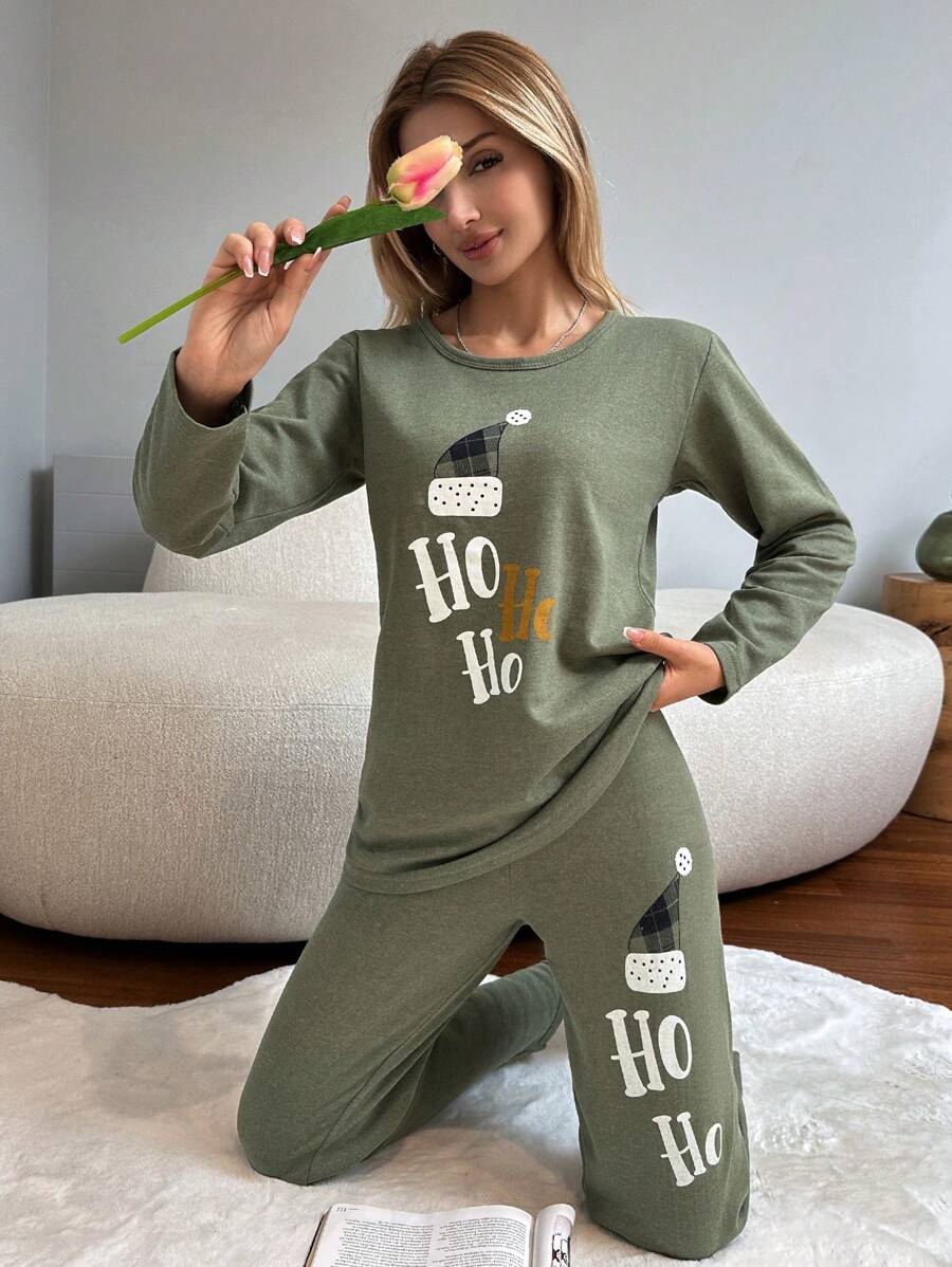 RueChic Women'S Letter Printed Homewear Set - Grey - View 1