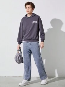 SHEIN Jeans Rectos Básicos Sueltos Y Confortables Para Adolescentes