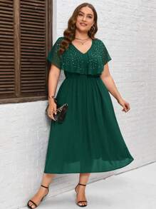 SHEIN Clasi Plus Size Women's Sparkling And Elegant Dress