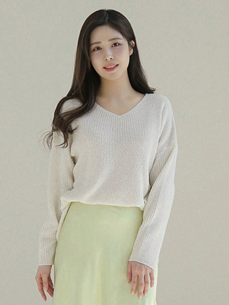 V-Neck Loose Fit Drop Shoulder Sweater Linen,Fall Clothes