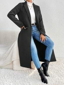SHEIN Clasi Manteau Avec Rabat De Détail