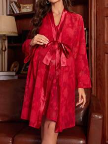 Moonlight & Mama Maternity Lace Mesh Sleepwear Set, Pajama Set