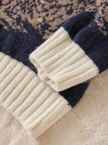 RueChic Men'S Santa Claus And Reindeer Pattern Sweater - White - View 4