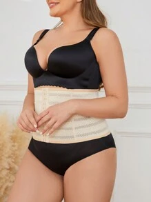 Plus Size Women'S Front Hook Waist Trainer - Apricot - View 5