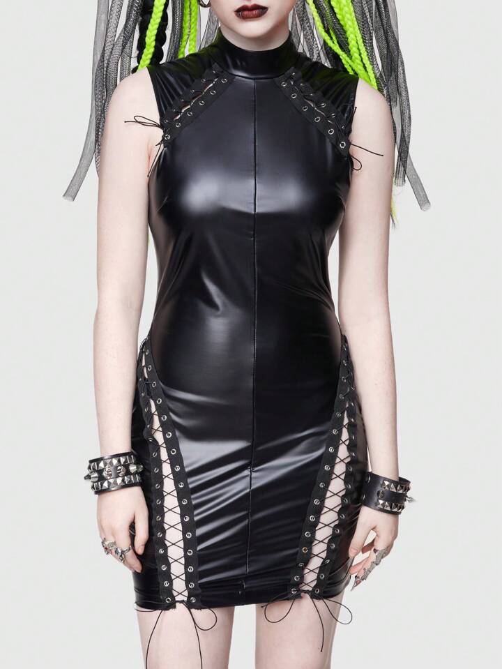 Our Women'S Gothic Style Side Lace Up Dress is such a vibe - ROMWE