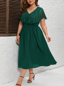 SHEIN Clasi Plus Size Women's Sparkling And Elegant Dress