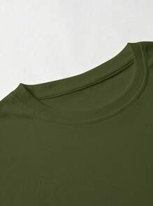 Manfinity Homme 男士天使和卡通印花t恤 - 橄欖綠 - 查看 5