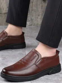 男裝四季款舒適透氣皮鞋,防滑休閒/正式皮鞋 - 棕色 - 查看 3