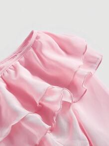 SHEIN MOD 女款v領花邊鐘形袖上衣