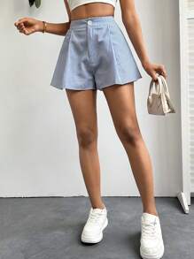 SHEIN Essnce Sọc Quần short - Màu xanh lam - Xem 6