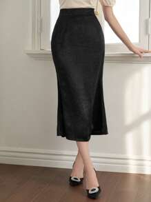 DAZY Women's Fishtail Skirt Work Women Clothes - Black - View 3
