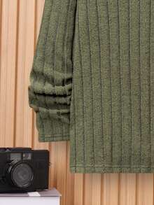 SHEIN 3pcs/Set Tween Boys' Casual Solid Color Half-High Neckline T-Shirt(Top) In Three Colors - Royal Blue - View 8