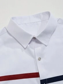 Manfinity Homme Chemise Pour Homme À Manches Courtes En Blocs De Couleurs