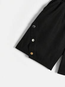 SHEIN Pantalones Cortos Tejidos Sueltos De Color Sólido Casuales Para Niños