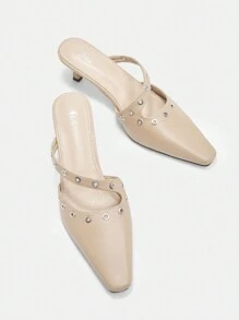 Women's Fashionable Almond Toe High Heeled Pumps In Apricot Color - Apricot - View 6