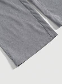 SHEIN MOD بنطال واسع النطاق مزين بجيوب من لون واحد للنساء ، ملابس رمضان