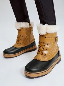 MOTF PREMIUM QUILTED FAUX FUR SNOW BOOTS