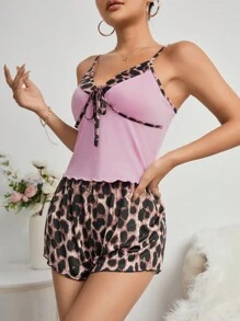 Women'S Leopard Print Pajama Set - Multicolor - View 9